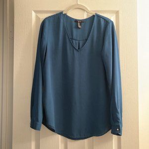 Forever 21 Tunic V-neck Blouse - Size L, Teal